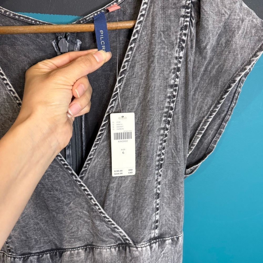 NWT Pilcro Charcoal Denim MIDI Dress with Zipper - Picture 10 of 16